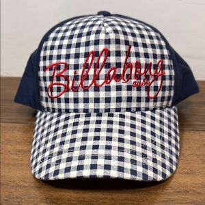Billabong Australia Blue and White checkered snap back Hat Classic Style